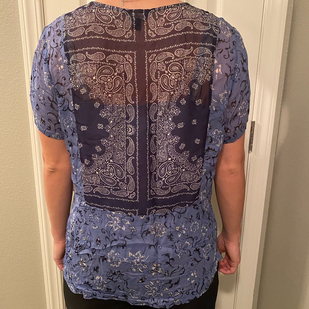 Paisley Blue Blouse by Lucky Brand - Picture 2 of 3